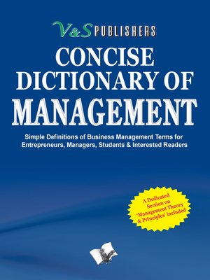 cover image of Concise Dictionary Of Management